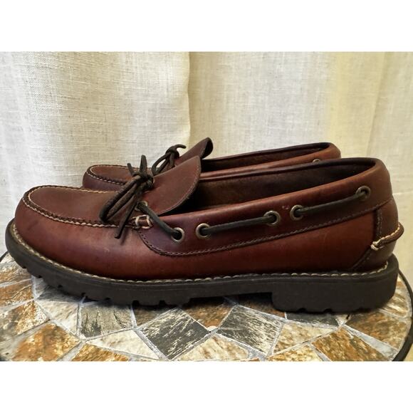 Restored Vintage L.L. Bean Leather Blucher Moccasins Men’s 9.5 D Lug Sole USA - Picture 9 of 14